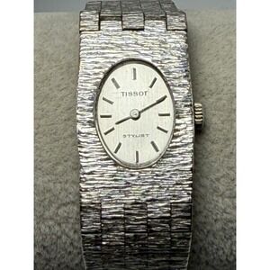 Tissot Stylist Ladies Vintage Watch Swiss Made Manual Wind Works 19MM 6.5" Rare